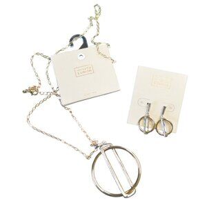 14th & Union Nickel-Free Necklace & Earrings Set Silver Gold Tone
